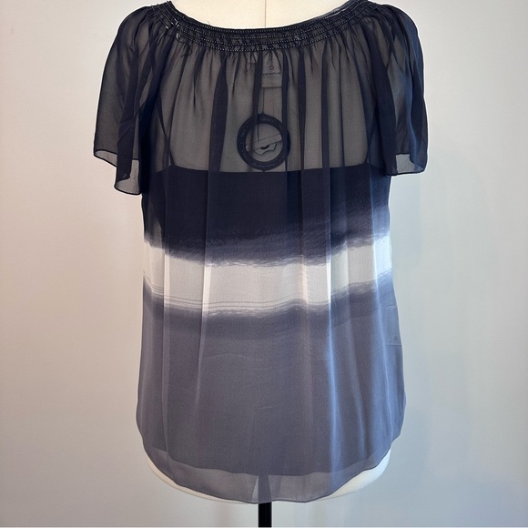 Studio M sheer top w/camisole. Womens Plus Size 1X. Grey/black/white. - Picture 6 of 10